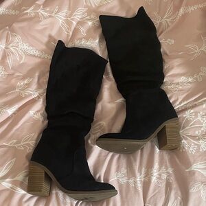 Elegant Black Knee-High Women's Boots